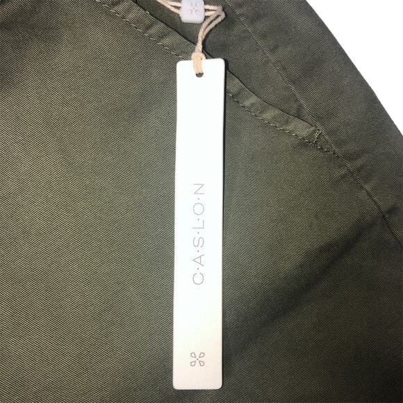 Caslon Olive Sarma Cotton Twill Shorts - Size 16 - Picture 8 of 8